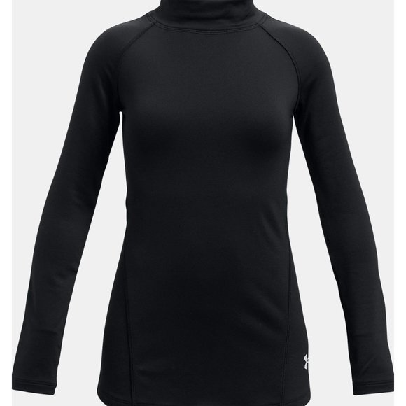 NWT Under Armour Black ColdGear Mockneck Shirt Youth Girls Size Small NWT - Picture 1 of 2